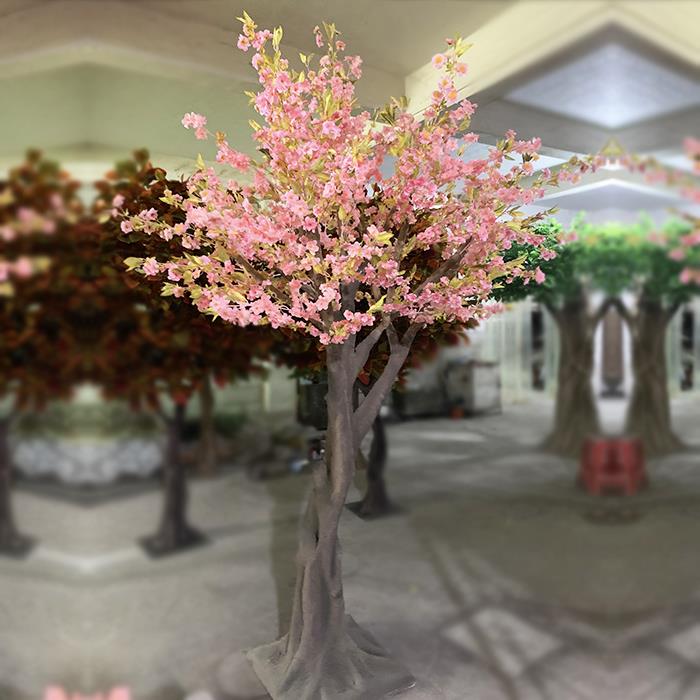 Pink Artificial Peach Blossom Tree Artificial Silk Plant for Wedding Event