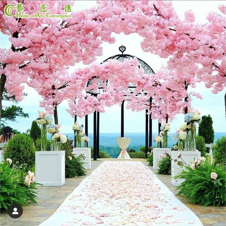 Indoor Silk Artificial Sakura Cherry Blossom Tree