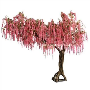 شجرة الوستارية الحريرية العملاقة لديكور الزفاف باللون الوردي